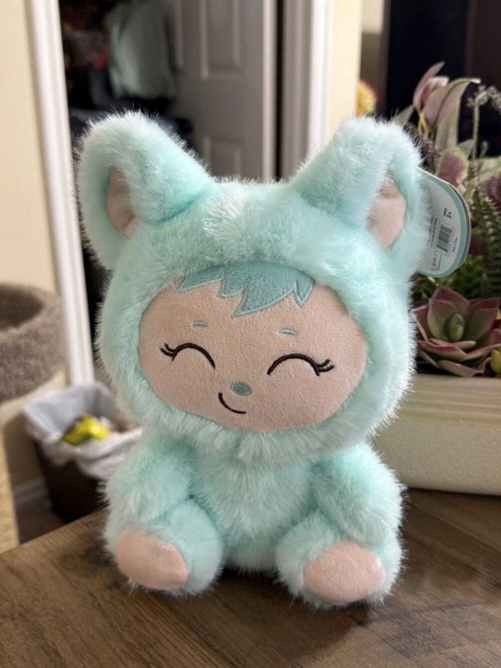 Zuzu Friendz Lola Sparkle Monster Plush Toy by Yoonique - Mint Green - NWT
